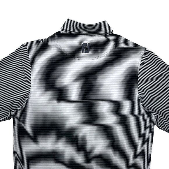 FootJoy Golf Polo Men's Size Small Grey Striped Sawgrass Embroidered Stretch - Picture 7 of 12